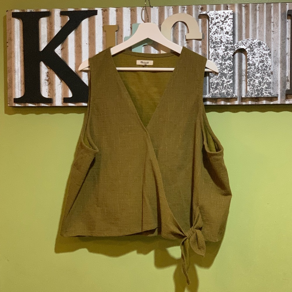 Madewell Olive Green 3xl v-neck wrap tank top.
